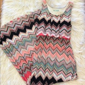 Chevron Pattern Maxi Dress